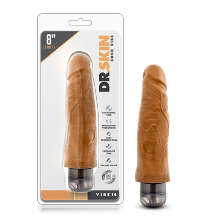 Dr. Skin - Cock Vibe - 8 inch Vibrating Cock - Mocha