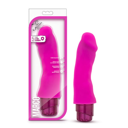 Luxe Marco 7.75 in. Silicone Vibrating Dildo Pink