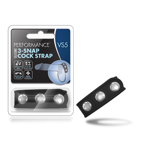Performance - VS5 - Silicone 3-Snap Cock Strap - Black