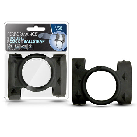 Performance - VS8 - Silicone Double Cock & Ball Strap - Black