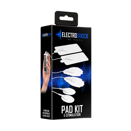 Shots ElectroShock 6-Piece Remote-Controlled E-Stimulation Shock-Pad Kit White