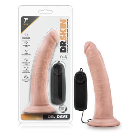 Dr. Skin - Dr. Dave - 7in Vibrating Cock with Suction Cup - Vanilla