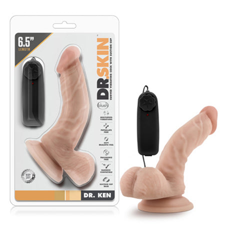 Dr. Skin - Dr. Ken - 6.5in Vibrating Cock with Suction Cup - Vanilla