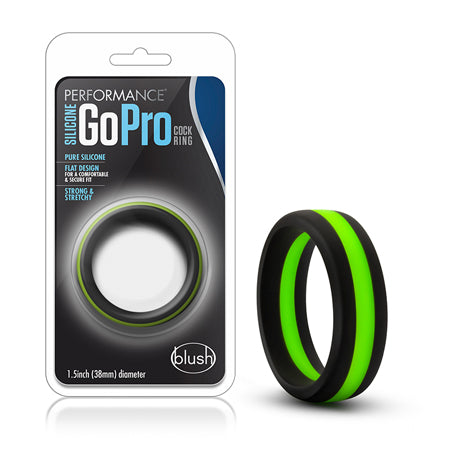 Performance - Silicone Go Pro Cock Ring - Black-Green-Black
