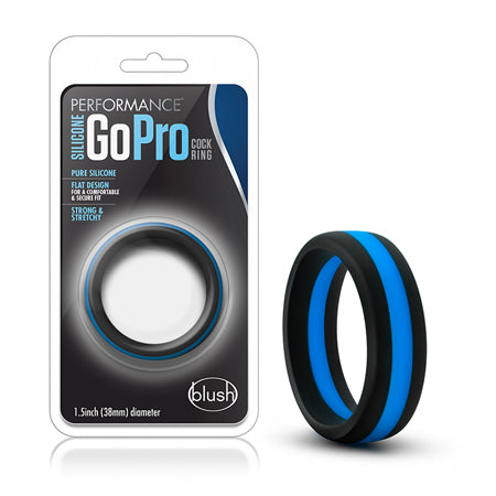Performance - Silicone Go Pro Cock Ring - Black-Indigo-Black