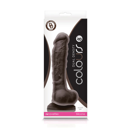 Colours - Dual Density - 8in Dildo - Dark Brown