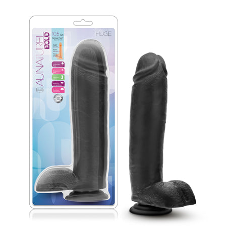 Au Naturel Bold Huge 10.5 in. Posable Dual Density Dildo with Balls Black
