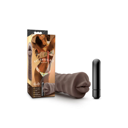 Hot Chocolate Heather Oral Stroker with Bullet Vibrator Brown
