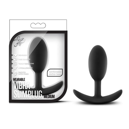 Luxe - Wearable Vibra Slim Plug - Medium - Black