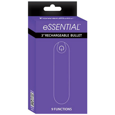 eSSENTIAL Bullet 9 Function USB Rechargeable Cord and Case Included Water-Resistant Purple