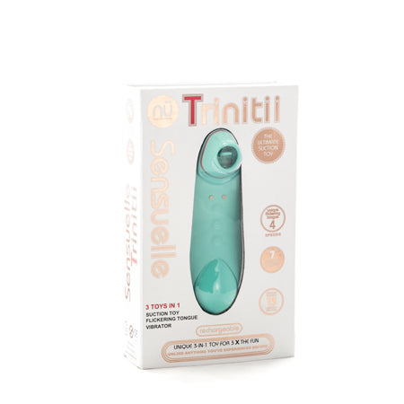 Nu Sensuelle Trinitii 3-in-1 Suction Tongue Vibe Electric Blue