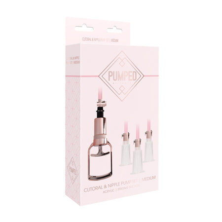 Pumped - Clitoral & Nipple Pump Set  Medium - Rose