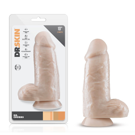 Dr. Skin Dr. Chubbs Realistic 10 in. Dildo with Balls Beige