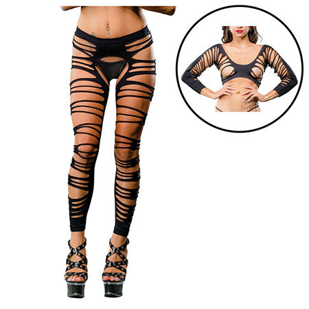 Black Crotchless Legging With Side Strap Packaging Box