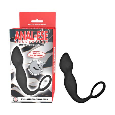 Anal-Ese Collection Buttplug Cockring-Black