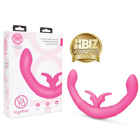 Together Couples Toy with Echo Function Rechargeable Silicone Dual Ended Rabbit