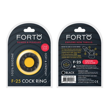 Forto F-25: 23 mm 100% Liquid Silicone C-Ring Black