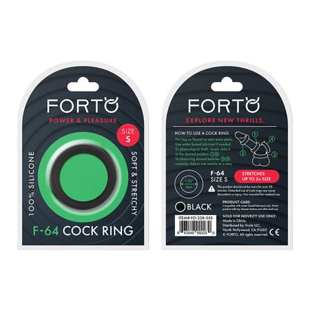 Forto F-64: 40Mm 100% Silicone Ring Wide Sm Black