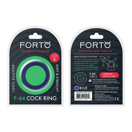 Forto F-64:  40Mm 100% Silicone Ring Wide Sm Blue