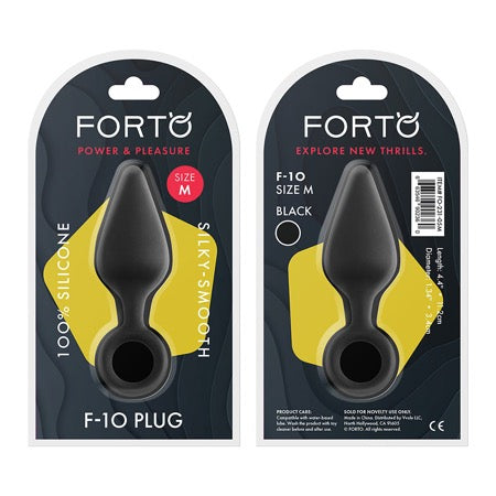 Forto F-10: Silicone Plug W- Pull Ring Med Black