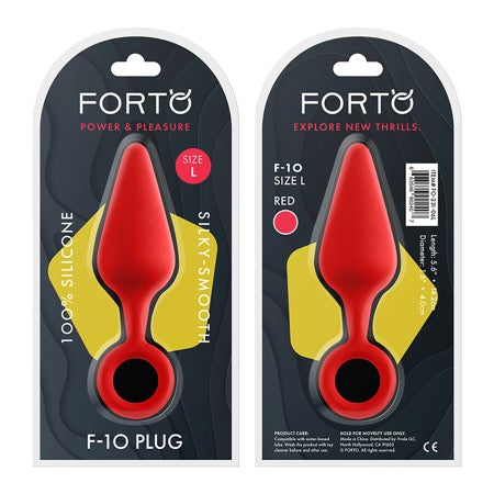 Forto F-10: Silicone Plug W- Pull Ring Lg Red