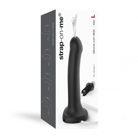 Strap on Me Semi Realistic Cum Dildo Black Large (fluid not included)