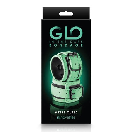 GLO Bondage Wrist Cuffs Green | Adult Toy, Discreet Packaging & Fast Shipping