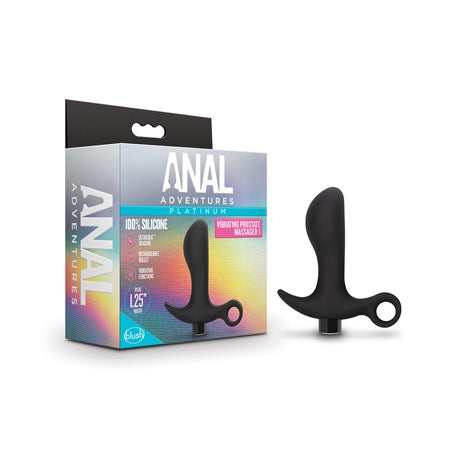 Anal Adventures Platinum - Silicone Vibrating Prostate Massager 01 - Black