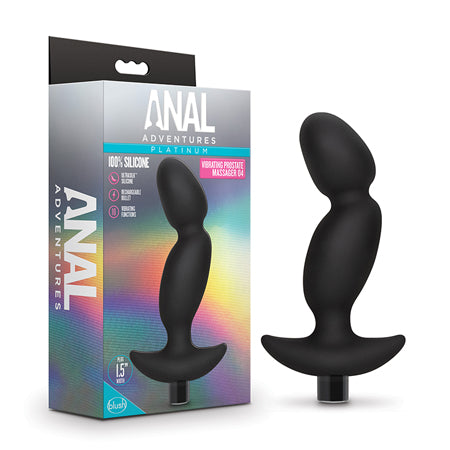 Anal Adventures Platinum - Silicone Vibrating Prostate Massager 04 - Black