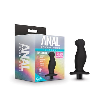 Anal Adventures Platinum - Silicone Vibrating Prostate Massager 02 - Black