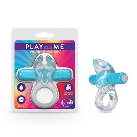 Play with Me - Bull Vibrating C-Ring - Blue