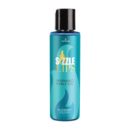 Sensuva Sizzle Lips Warming Edible Gel Blueberry Ice Pop 4.2 oz.