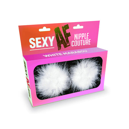 Sexy AF Nipple Couture White Marabou