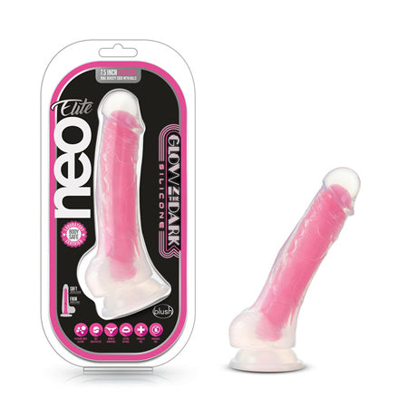 Neo Elite Glow in the Dark Viper 7 in. Dual-Density Dildo Neon Pink