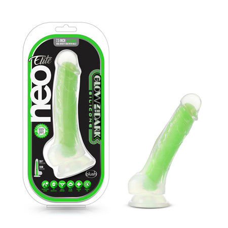 Neo Elite Glow in the Dark Viper 7 in. Dual-Density Dildo Neon Green