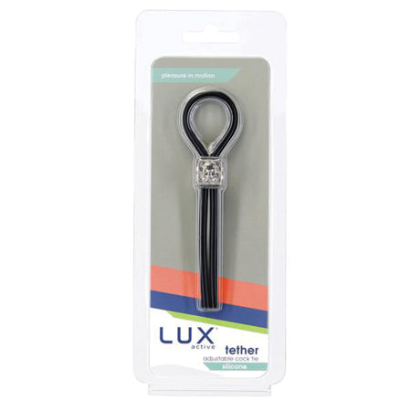 Lux Active Tether Adjustable Cock Tie Silicone Black  Lasso-Bolo