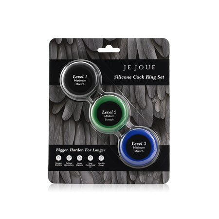 Je Joue 3-Pack Silicone C-Rings Black-Green-Blue