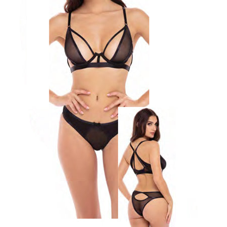 New In Town 2-Piece Bra Set Black M-L