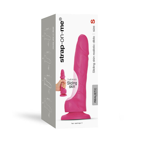 Strap-On-Me Realistic Collection Sliding Skin Dual-Density Silicone Dildo Fuchsi
