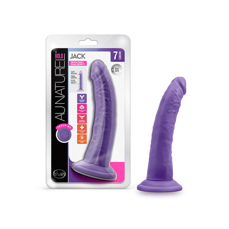 Au Naturel Bold Jack 7 in. Posable Dual Density Dildo Purple