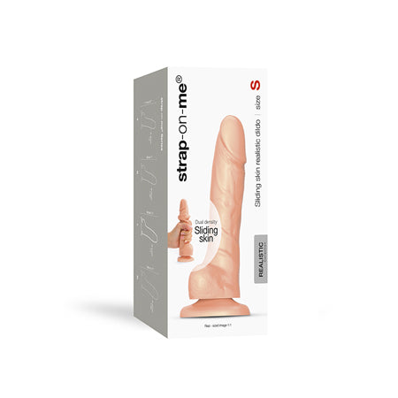 Strap-On-Me Realistic Collection Sliding Skin Dual-Density Silicone Dildo Vanill