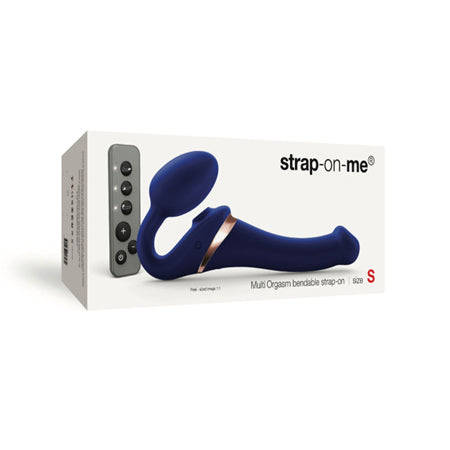 Strap-On-Me Rechargeable Remote-Controlled Multi Orgasm Bendable Strap-On Night Blue S