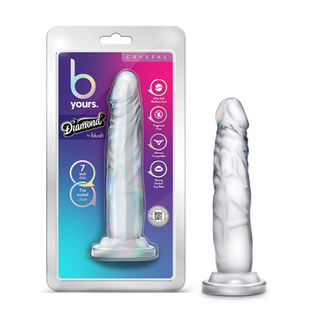 B Yours Diamond Crystal 7 in. Dildo Clear
