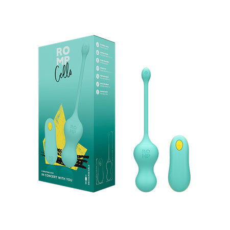 ROMP Cello Rechargeable Remote-Controlled Silicone G-Spot Egg Vibrator Light Tea