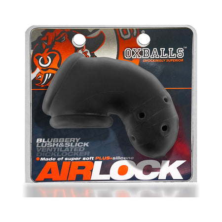 OxBalls Airlock Air-Lite Vented Chastity Black Ice